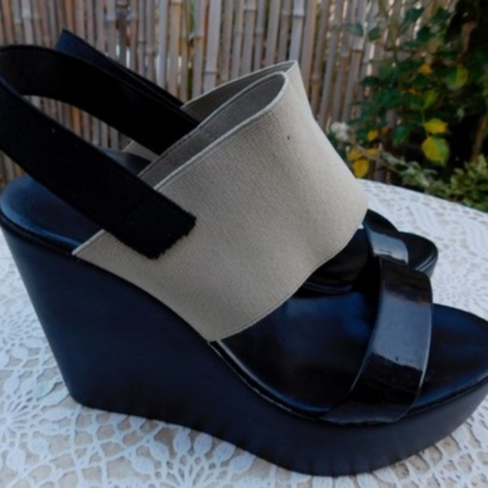 CHARLES DAVID Wedges Platform Sandals Shoes 7 37
